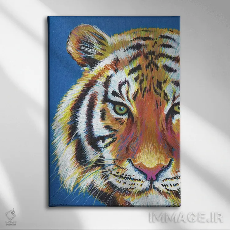 تابلو دکوراتیو ببر ببر اثر کیرستین وود - نمای روبهرو روی دیوار