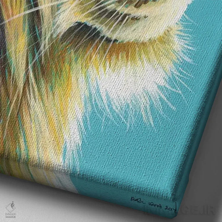 تابلو دکوراتیو شیرشاه اثر کیرستین وود - نمای نزدیک بافت بوم