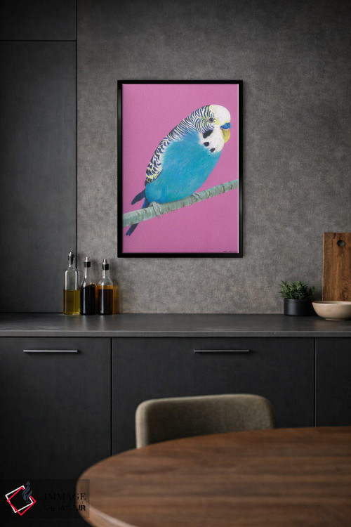 تابلو دکوراتیو مرغ عشق آبی اثر کیرستین وود - D2B