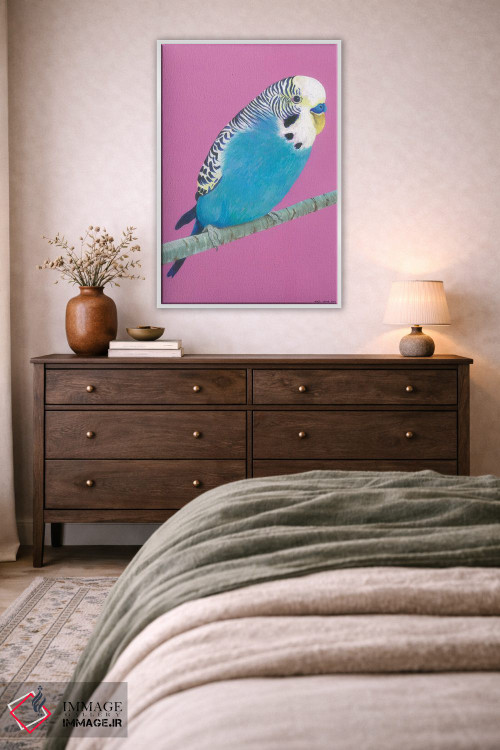 تابلو دکوراتیو مرغ عشق آبی اثر کیرستین وود - D3W