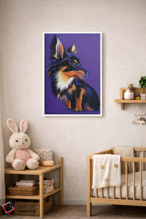 تابلو دکوراتیو چی واوا روی زمینه بنفش اثر کیرستین وود - D3W