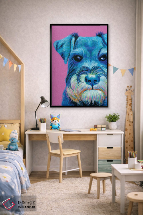 تابلو دکوراتیو اشناوزر روی زمینه صورتی اثر کیرستین وود - D2B