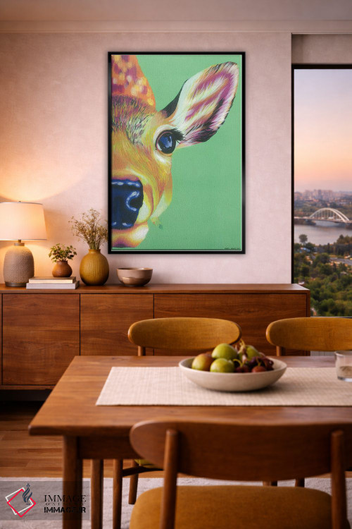 تابلو دکوراتیو سلام آهو اثر کیرستین وود - D6B