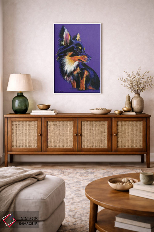 تابلو دکوراتیو چی واوا روی زمینه بنفش اثر کیرستین وود - D4W