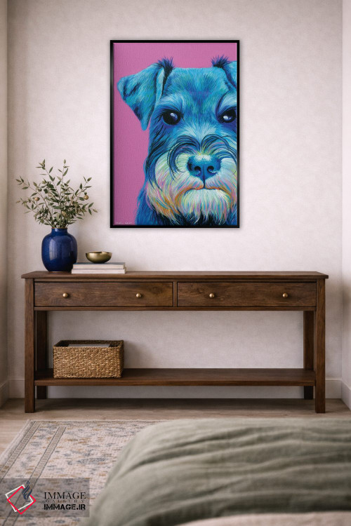 تابلو دکوراتیو اشناوزر روی زمینه صورتی اثر کیرستین وود - D4B