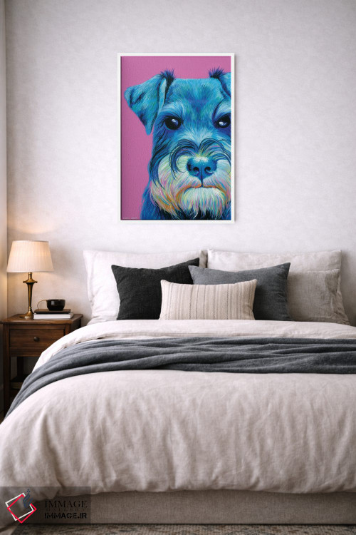 تابلو دکوراتیو اشناوزر روی زمینه صورتی اثر کیرستین وود - D6W