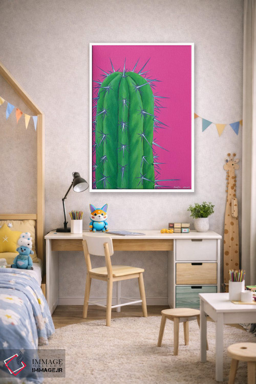 تابلو دکوراتیو کاکتوس تیغ دار اثر کیرستین وود - D1W
