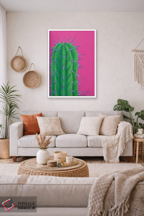تابلو دکوراتیو کاکتوس تیغ دار اثر کیرستین وود - D3W