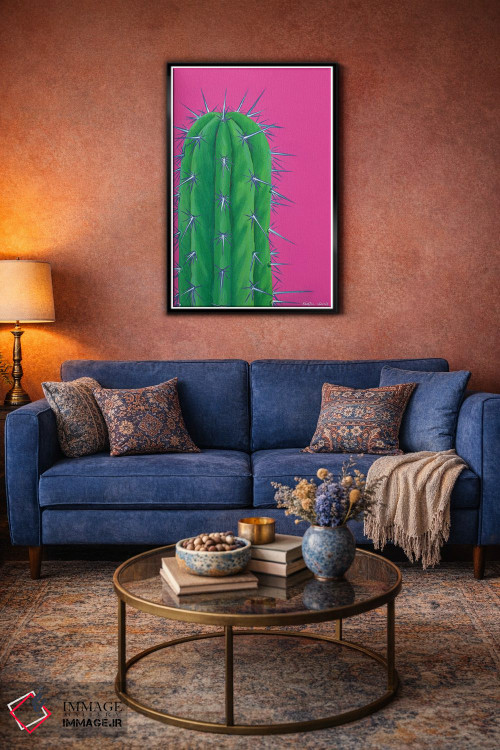 تابلو دکوراتیو کاکتوس تیغ دار اثر کیرستین وود - D5B