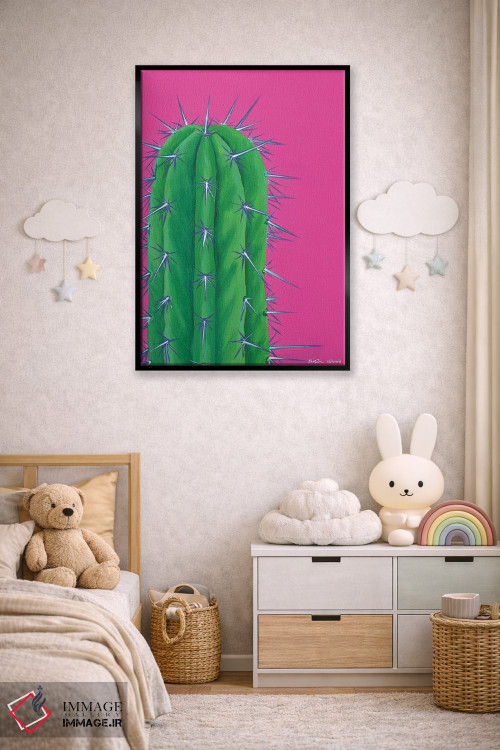 تابلو دکوراتیو کاکتوس تیغ دار اثر کیرستین وود - D6B