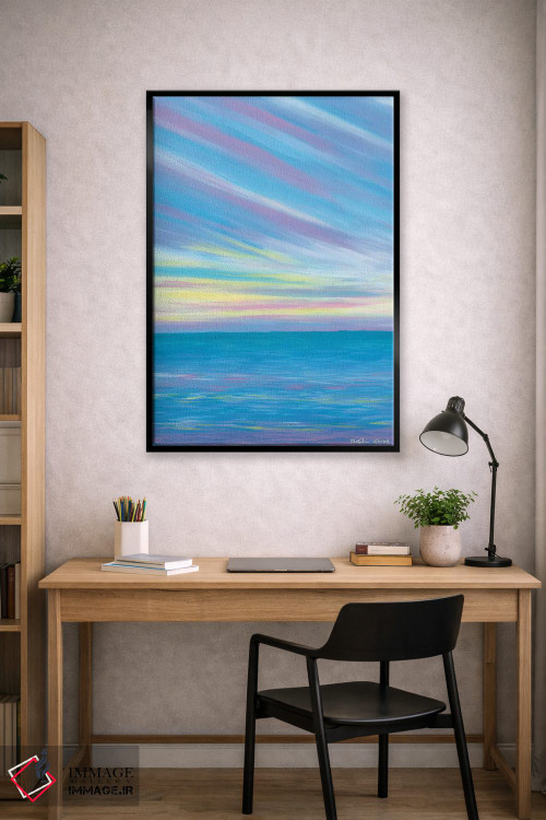 تابلو انتزاعی ساحل غروب اثر کیرستین وود - D1B