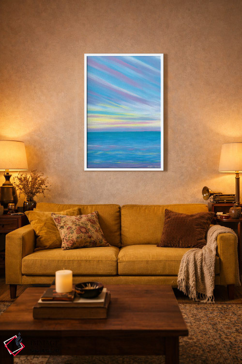 تابلو انتزاعی ساحل غروب اثر کیرستین وود - D2W