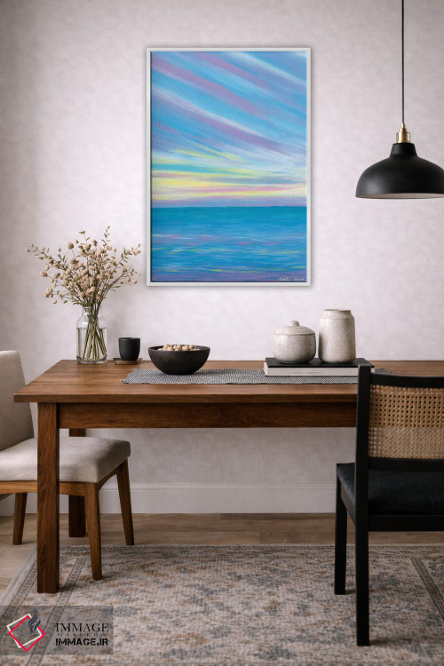 تابلو انتزاعی ساحل غروب اثر کیرستین وود - D3W