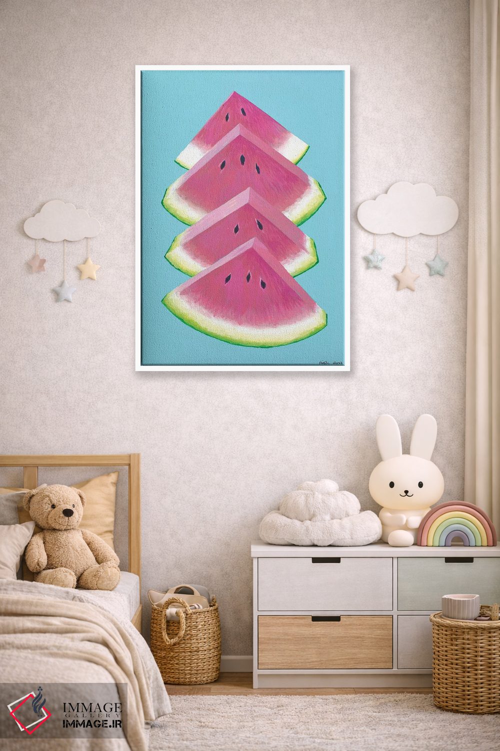 تابلو مینیمال قاچ های هندوانه اثر کیرستین وود - D3W