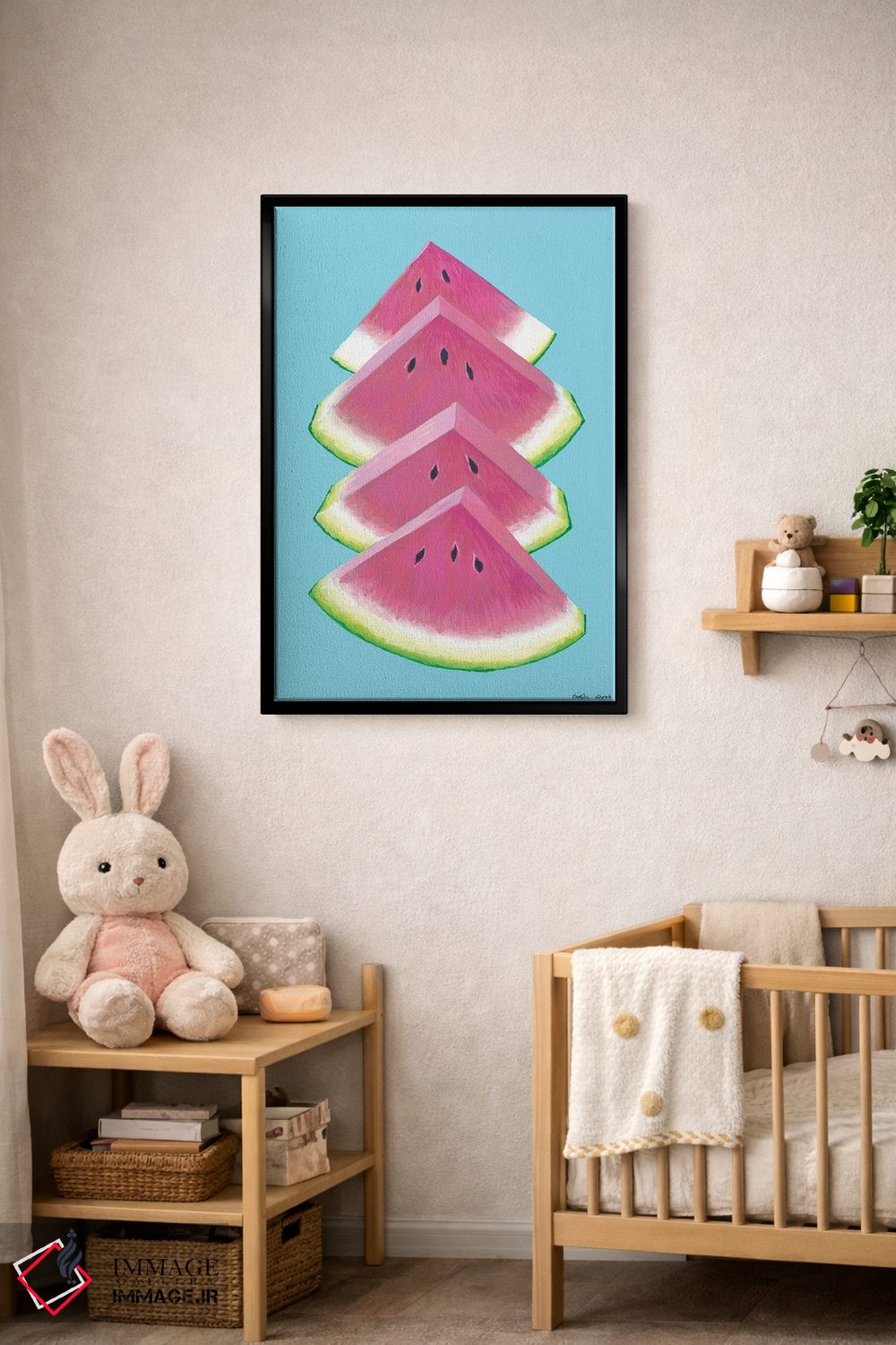 تابلو مینیمال قاچ های هندوانه اثر کیرستین وود - D4B