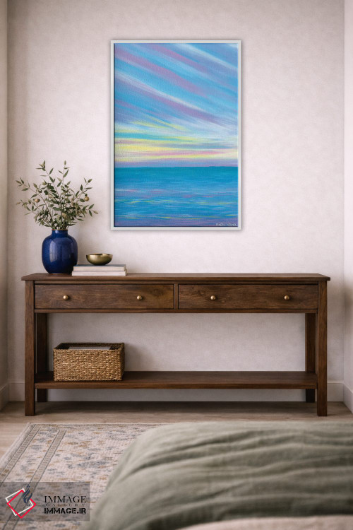 تابلو انتزاعی ساحل غروب اثر کیرستین وود - D4W