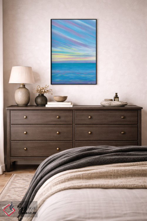 تابلو انتزاعی ساحل غروب اثر کیرستین وود - D5B