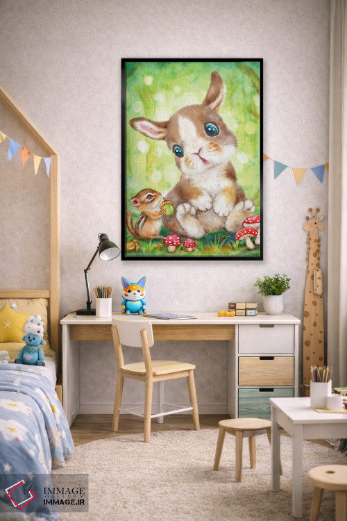تابلو دکوراتیو خرگوش و سنجاب اثر کایومی هارای - D2B