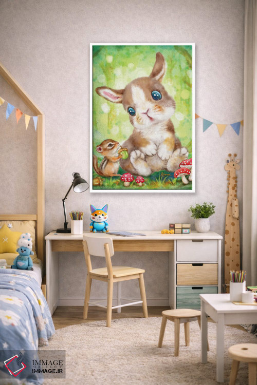 تابلو دکوراتیو خرگوش و سنجاب اثر کایومی هارای - D1W