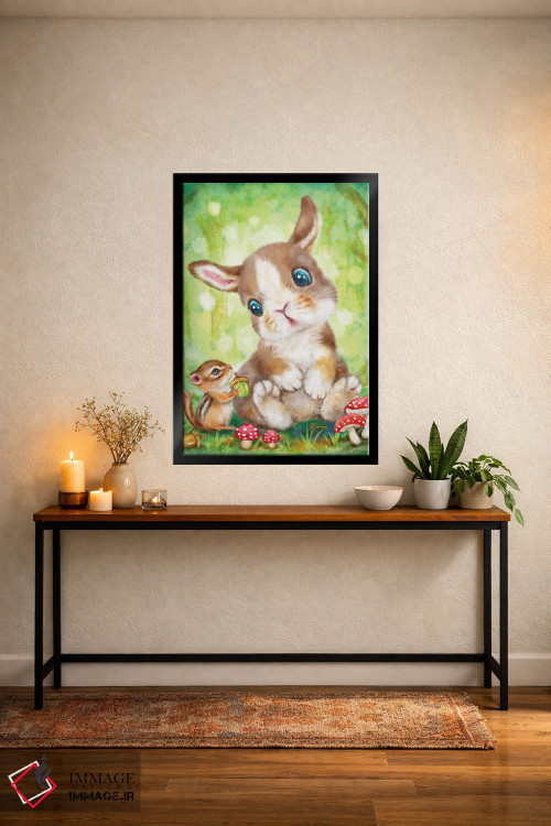 تابلو دکوراتیو خرگوش و سنجاب اثر کایومی هارای - D5B