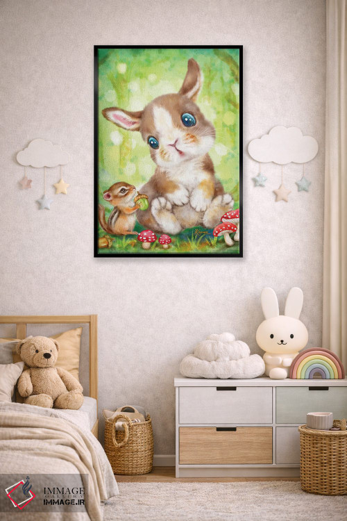 تابلو دکوراتیو خرگوش و سنجاب اثر کایومی هارای - D6B