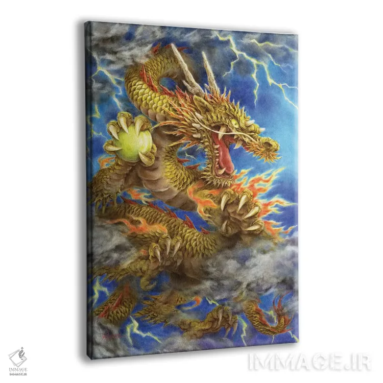 تابلو دکوراتیو اژدهای طلایی ۲۰۱۲ اثر کایومی هارای - نمای پرسپکتیو محصول