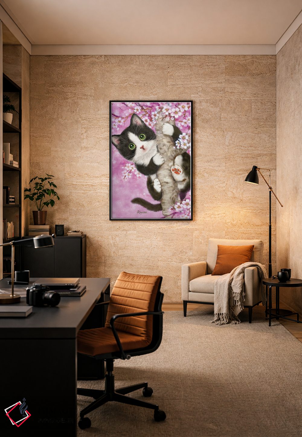 تابلو دکوراتیو نگهبان درخت گیلاس اثر کایومی هارای - D6B