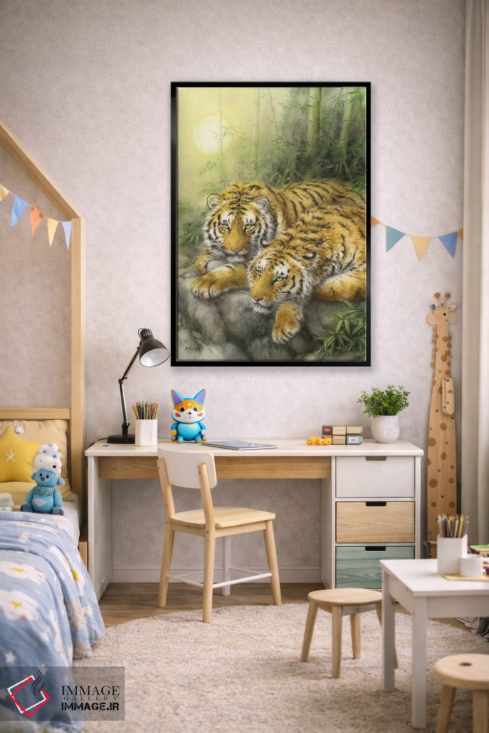 تابلو دکوراتیو صبحگاه جنگل اثر کایومی هارای - D1B