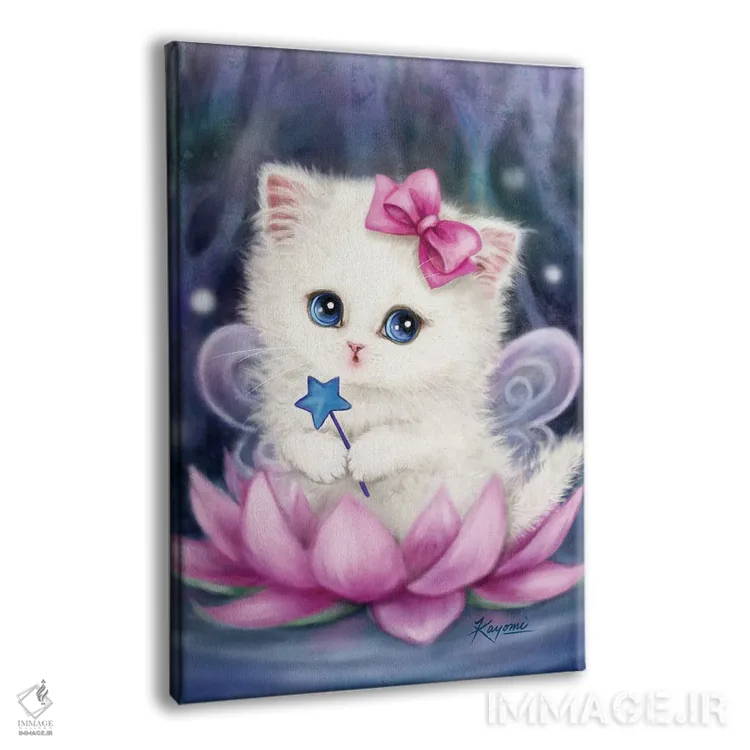 تابلو دکوراتیو پری نیلوفر آبی اثر کایومی هارای - نمای پرسپکتیو محصول