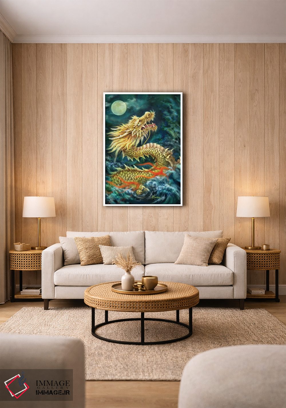 تابلو دکوراتیو اژدها اثر کایومی هارای - D1W