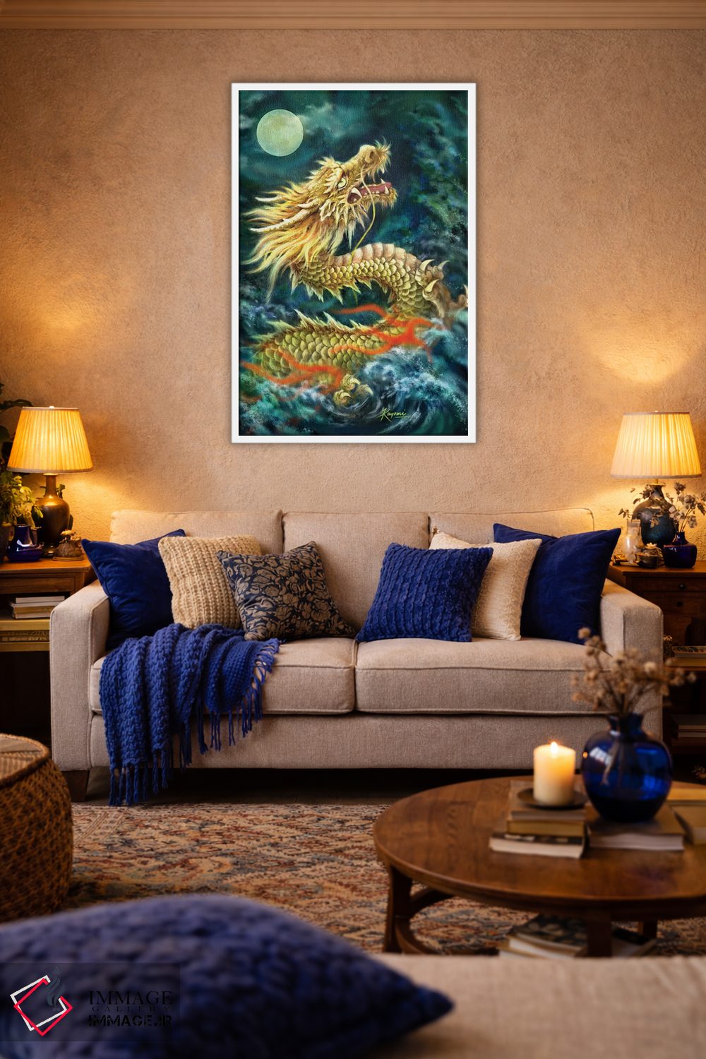 تابلو دکوراتیو اژدها اثر کایومی هارای - D3W