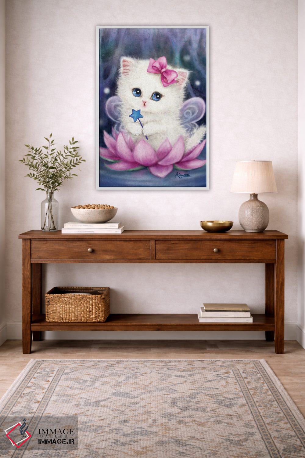 تابلو دکوراتیو پری نیلوفر آبی اثر کایومی هارای - D3W