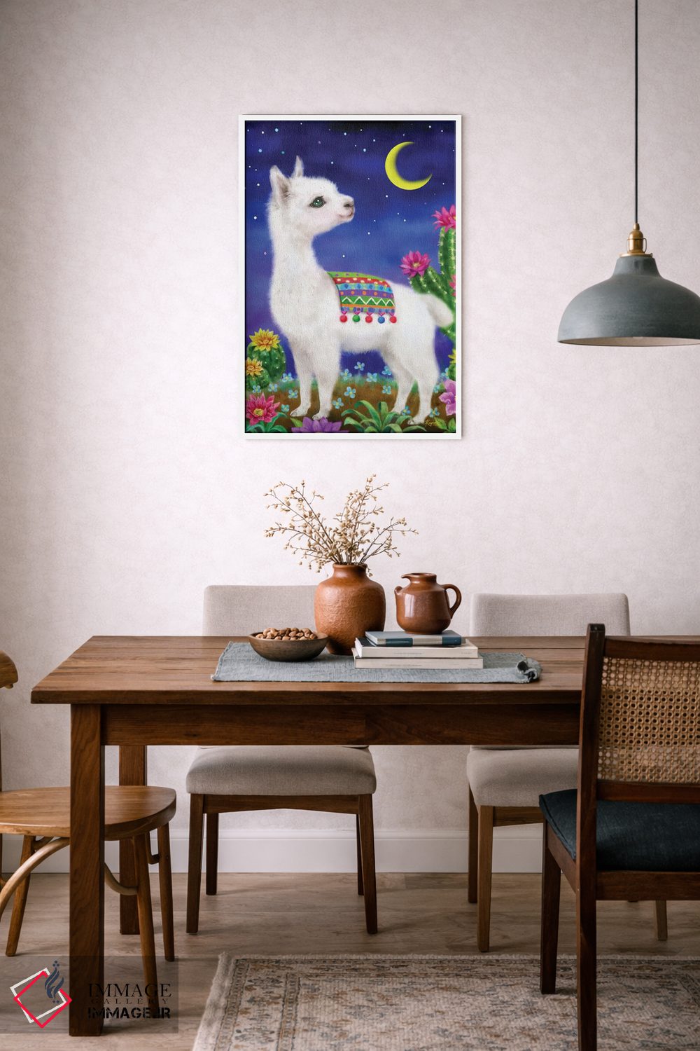 تابلو دکوراتیو لاما در نور ماه اثر کایومی هارای - D6W