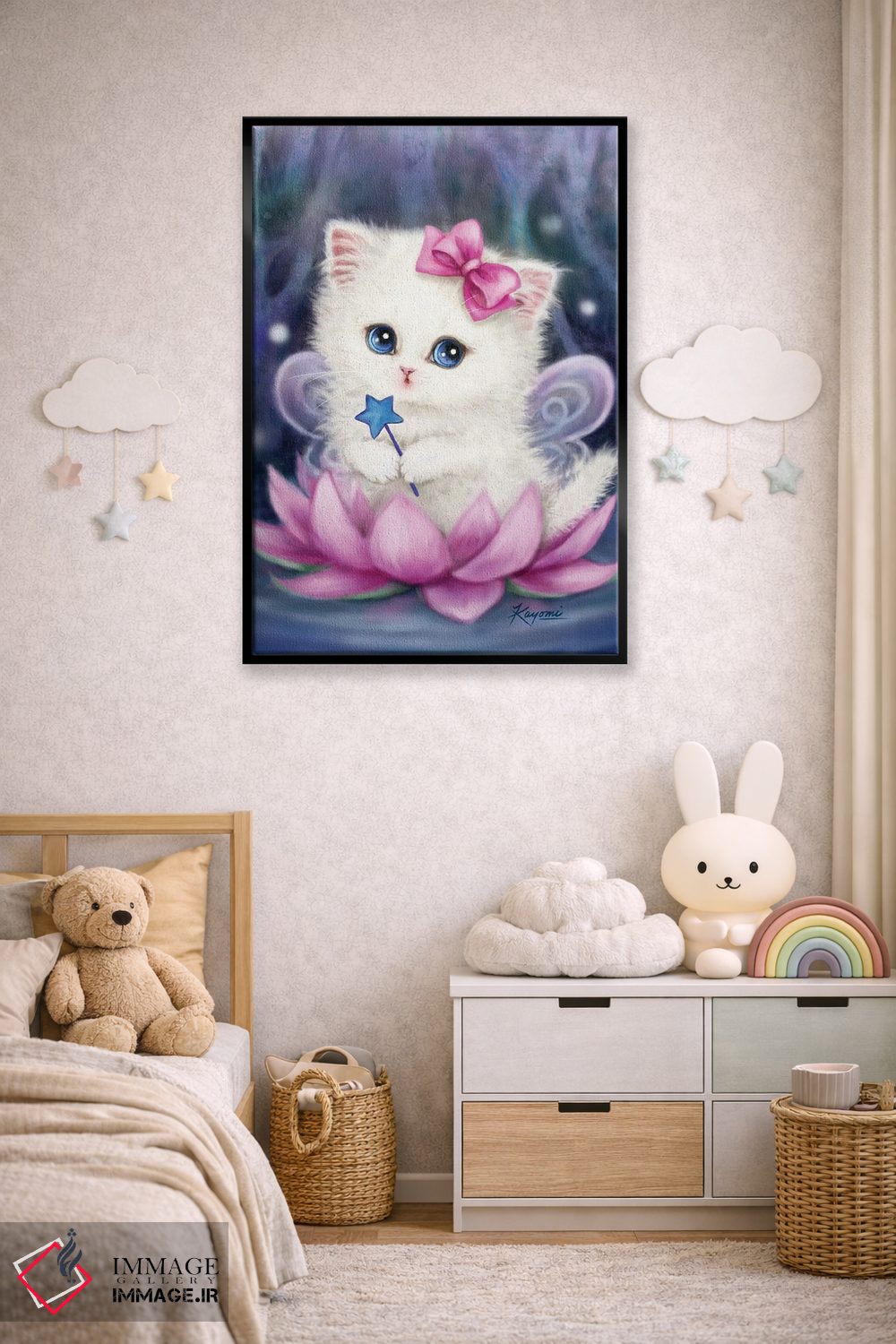 تابلو دکوراتیو پری نیلوفر آبی اثر کایومی هارای - D5B