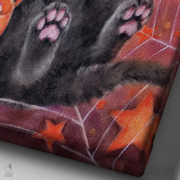 تابلو دکوراتیو عنکبوت ترسناک اثر کایومی هارای - نمای نزدیک بافت بوم