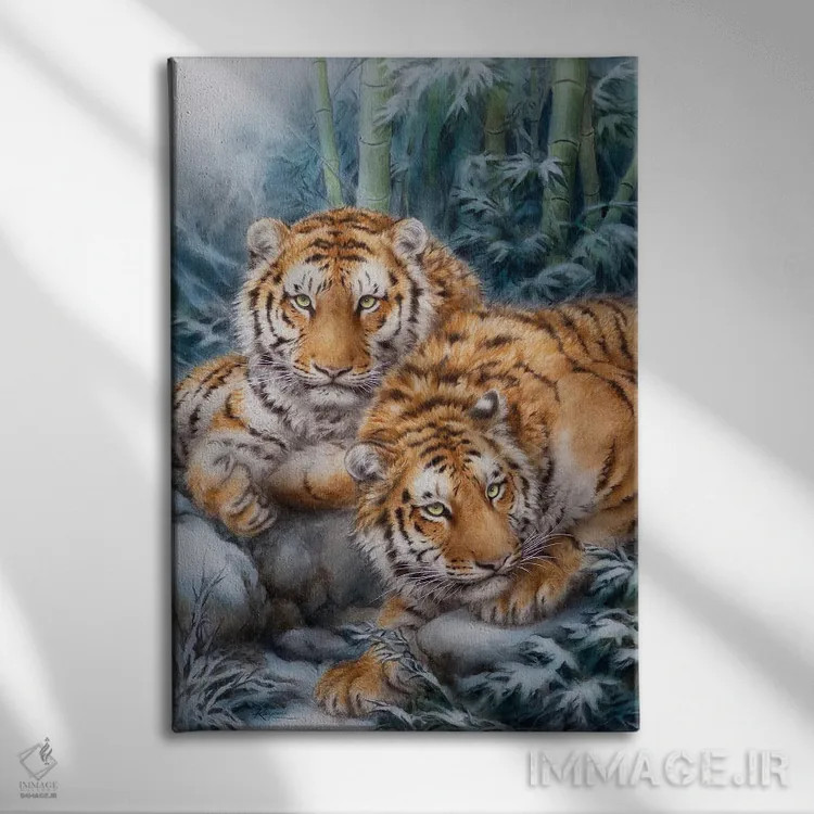 تابلو دکوراتیو بامبوهای زمستانی اثر کایومی هارای - نمای روبهرو روی دیوار