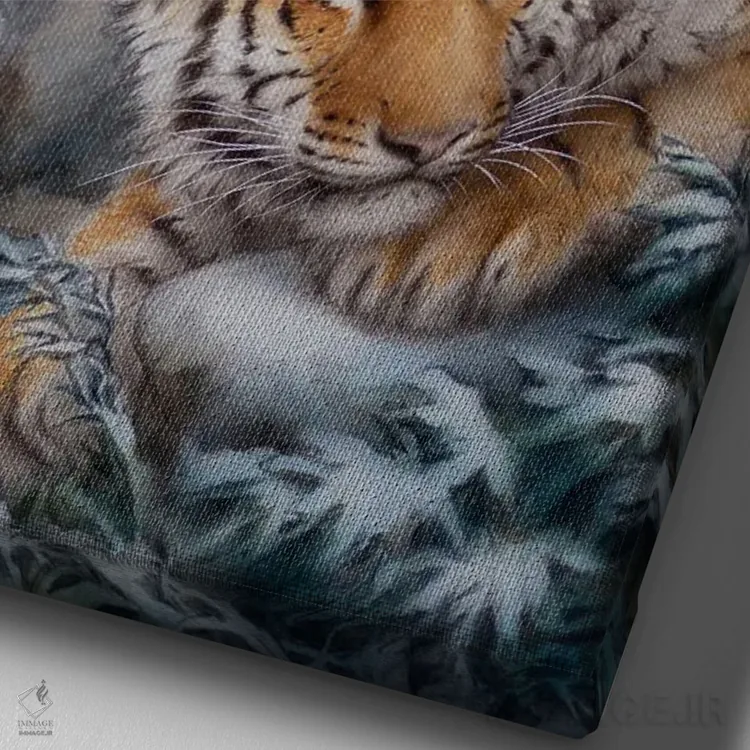 تابلو دکوراتیو بامبوهای زمستانی اثر کایومی هارای - نمای نزدیک بافت بوم