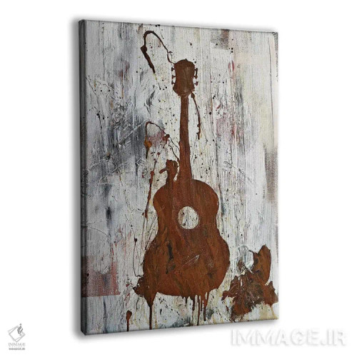 تابلو مدرن گیتار زنگ زده اثر کنت یانگستروم - نمای پرسپکتیو محصول