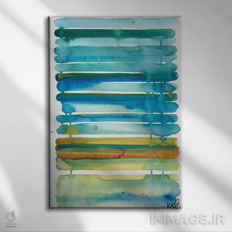 تابلو مینیمال راه راه I اثر کنت یانگستروم - نمای روبهرو روی دیوار