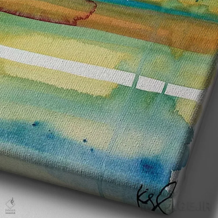 تابلو مینیمال راه راه I اثر کنت یانگستروم - نمای نزدیک بافت بوم