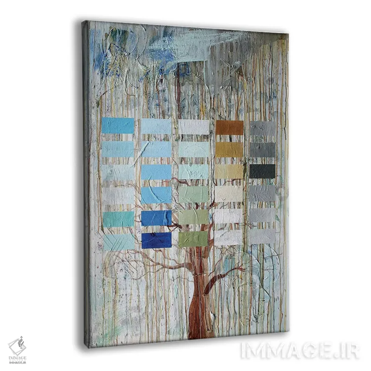 تابلو انتزاعی بلوک های درختی اثر کنت یانگستروم - نمای پرسپکتیو محصول