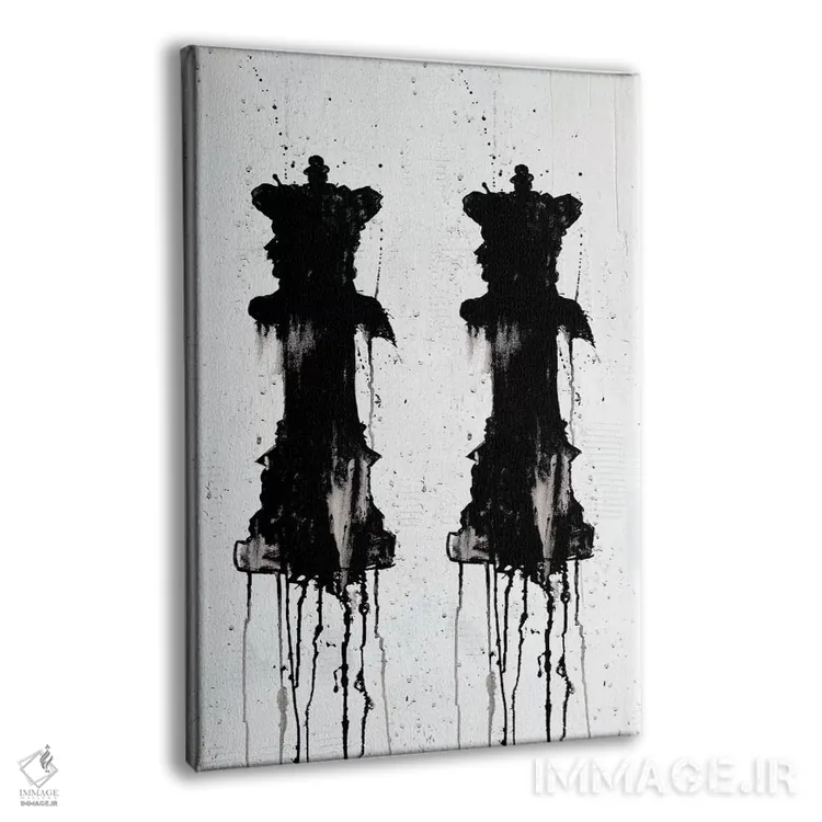 تابلو انتزاعی دو ملکه اثر کنت یانگستروم - نمای پرسپکتیو محصول