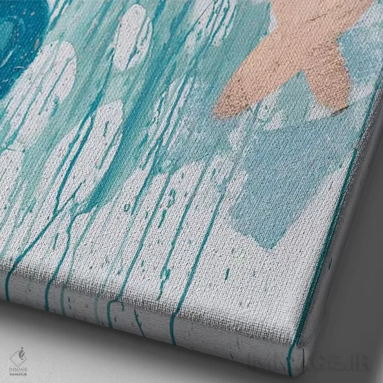 تابلو انتزاعی ایکس اوی آبی اثر کنت یانگستروم - نمای نزدیک بافت بوم