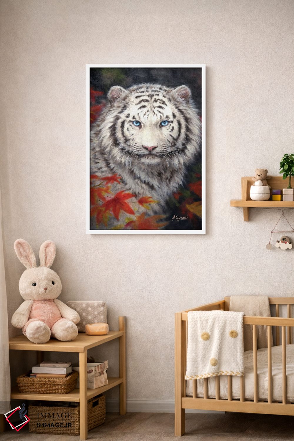 تابلو دکوراتیو پاییز ببر سفید اثر کایومی هارای - D3W