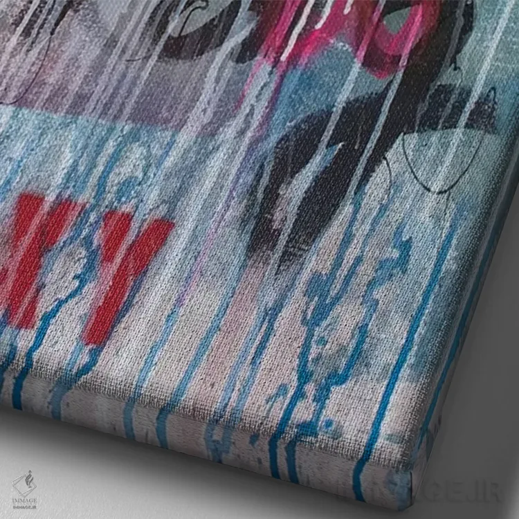 تابلو مدرن او مرا دوست دارد II اثر کنت یانگستروم - نمای نزدیک بافت بوم