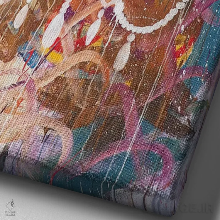 تابلو انتزاعی یانگستروم دابل زیرو فایو اثر کنت یانگستروم - نمای نزدیک بافت بوم