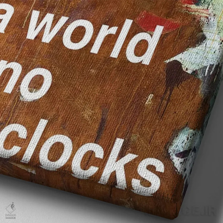 تابلو مدرن بدون ساعت زنگ دار I اثر کنت یانگستروم - نمای نزدیک بافت بوم