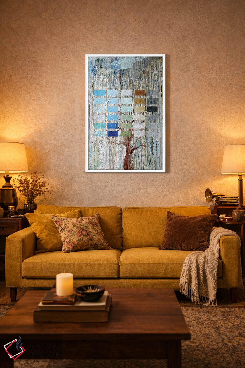تابلو انتزاعی بلوک های درختی اثر کنت یانگستروم - D1W