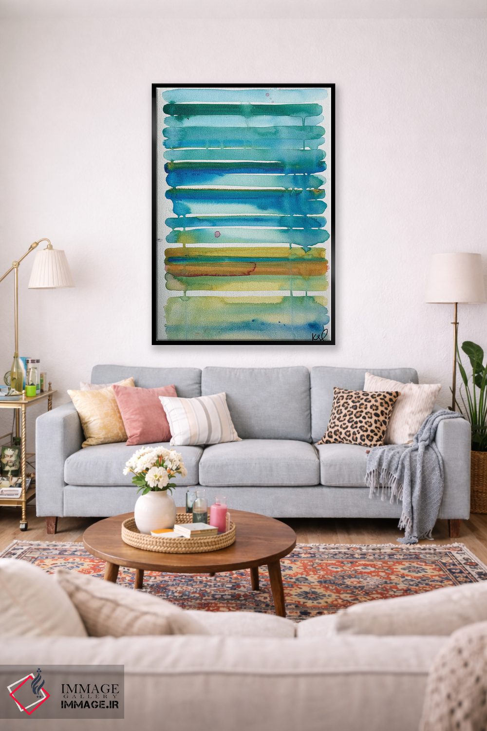 تابلو مینیمال راه راه I اثر کنت یانگستروم - D1B