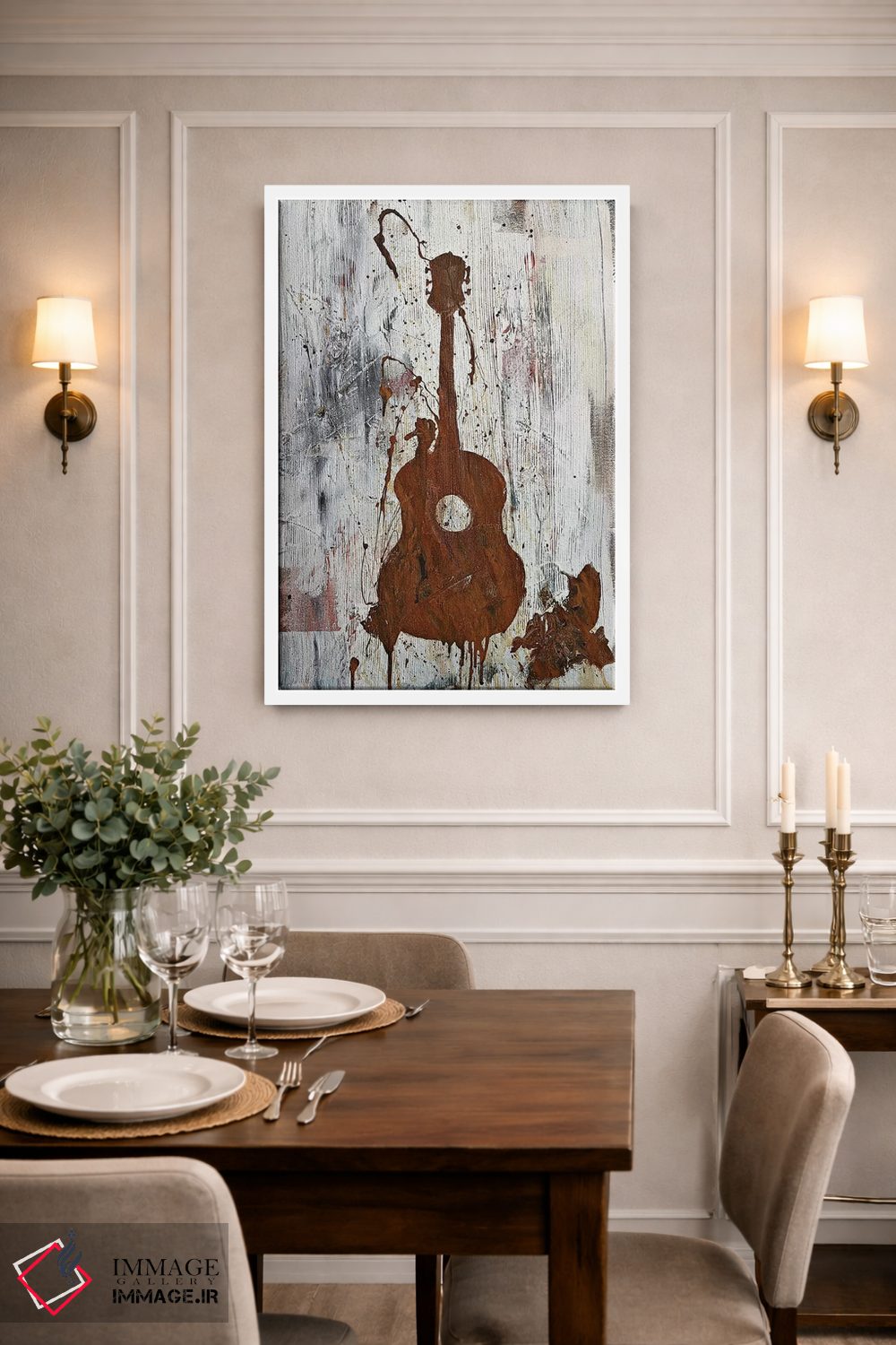 تابلو مدرن گیتار زنگ زده اثر کنت یانگستروم - D1W